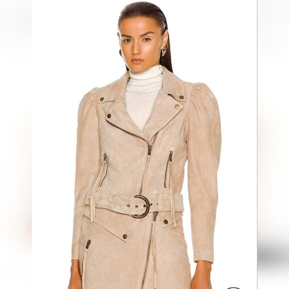 Retrofete Tai Suede Biker Jacket in Tan Size Small NWT - Picture 2 of 15